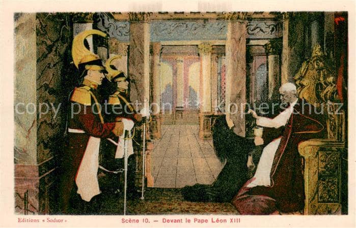 Papst Scéne 10 Devant le Pape Léon XIII – Ansichtskarte