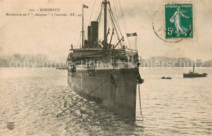 Dampfer Oceanliner BORDEAUX Amazone – Ansichtskarte