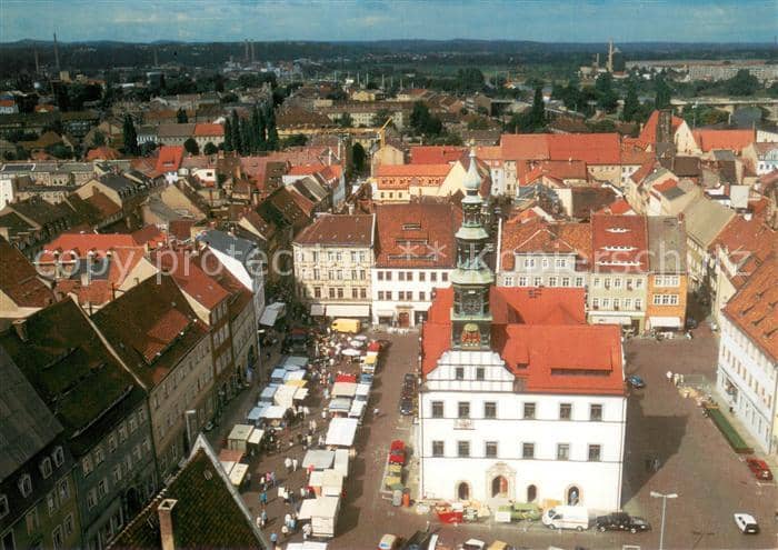 Pirna Elbe Sachsen Blick auf den historischen Marktplatz – Ansichtskarte Pirna