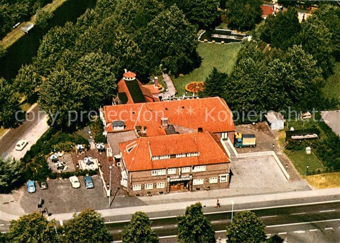 Wiesmoor Aurich Niedersachsen Hotel Torfkrug Fliegeraufnahme – Ansichtskarte Wiesmoor