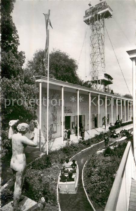 Landesausstellung Zuerich 1939 Schifflibach mit Seilbahnturm – Ansichtskarte