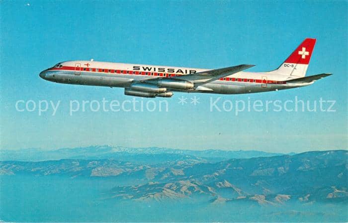 Flugzeuge Zivil Swissair DC 8 62 – Ansichtskarte