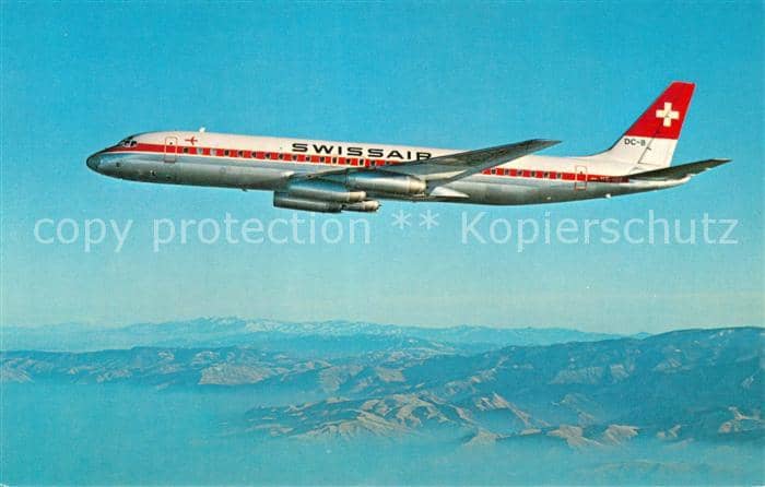 Flugzeuge Zivil Swissair DC 8 62 – Ansichtskarte