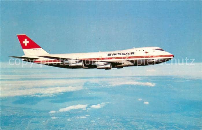 Flugzeuge Zivil Swissair Boeing 747 B – Ansichtskarte