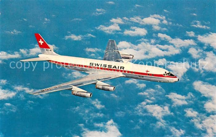 Flugzeuge Zivil Swissair Douglas DC 8 – Ansichtskarte
