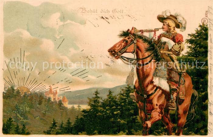 Trompeter Litho V.Saeckinlen – Ansichtskarte