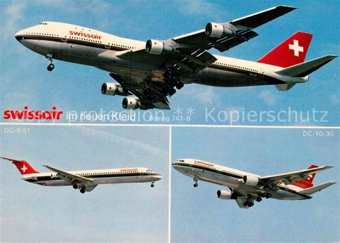 Flugzeuge Zivil Swissair in neuen Kleid – Ansichtskarte