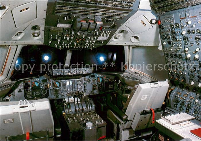 Flugzeuge Zivil Swissair DC 10 Cockpit – Ansichtskarte