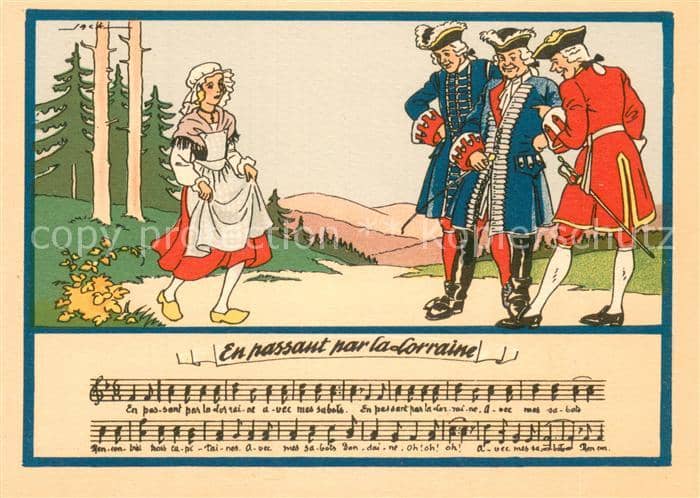 Liederkarte En Passant par la Lorraine – Ansichtskarte
