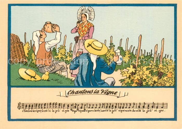 Liederkarte Chantons la Vigne – Ansichtskarte
