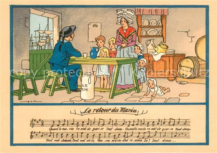 Liederkarte Le retour du Morin – Ansichtskarte