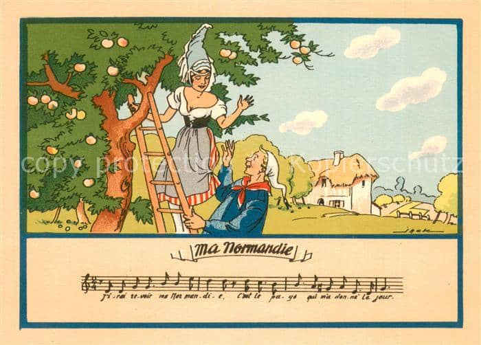 Liederkarte Ma Normandia – Ansichtskarte