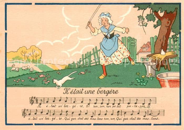 Liederkarte Iletait une Gergere – Ansichtskarte