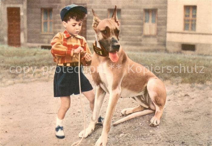 HUNDE dogs chiens-- Silvano Orlando Kind mit Hund – Ansichtskarte