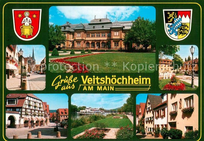 Veitshoechheim Wuerzburg Bayern Motive Innenstadt Uferpromenade am Main Fahrgas – Ansichtskarte Veitshöchheim