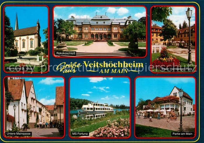 Veitshoechheim Wuerzburg Bayern Pfarrkirche St. Vitus Rokokoschloss Erwin Vornb – Ansichtskarte Veitshöchheim