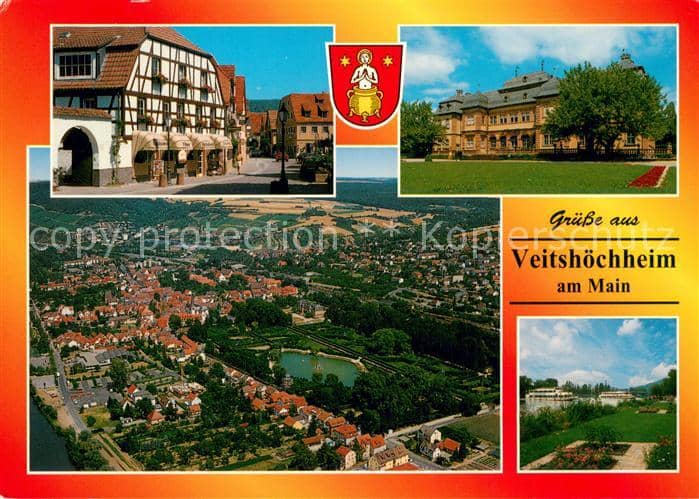 Veitshoechheim Wuerzburg Bayern Altstadt Fachwerkhaus Schloss Parkanlagen Luftb – Ansichtskarte Veitshöchheim