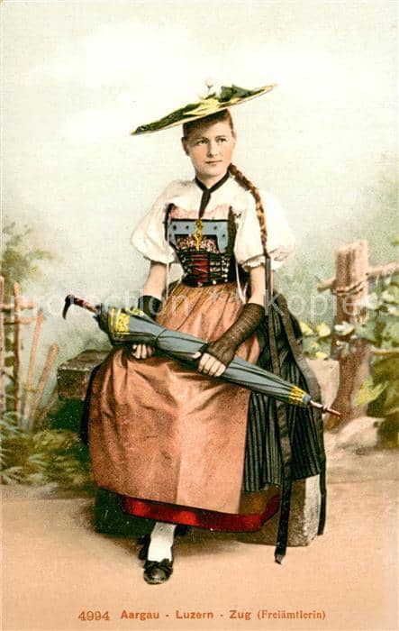 Trachten Schweiz 4994 Aargau-Luzern- Zug – Ansichtskarte