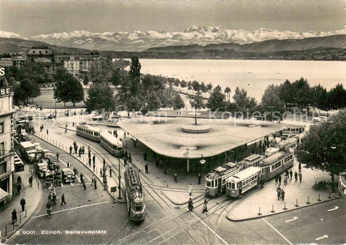 Strassenbahn 9001 Zuerich Bellevueplatz – Ansichtskarte