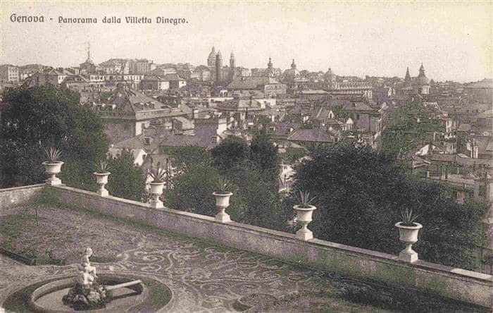 GENOVA Genua Liguria IT Panoramique dalla Villetta Dinegro – Ansichtskarte Genova Genua Liguria