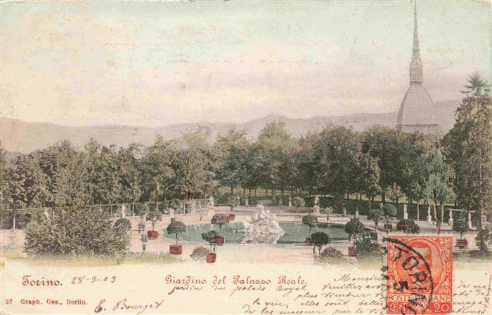 TORINO Turin IT Giardino del Palazzo Reale – Ansichtskarte Torino