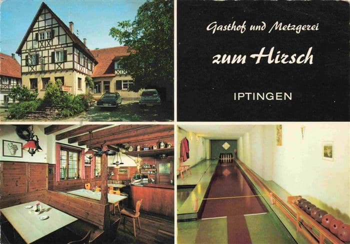 Iptingen Gasthof zum Hirsch Gastraum Kegelbahn – Ansichtskarte