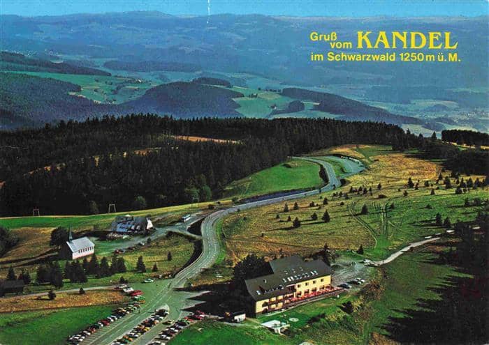 Kandel Breisgau Waldkirch BW Fliegeraufnahme mit Berghotel Berggasthaus Kandelho – Ansichtskarte Waldkirch