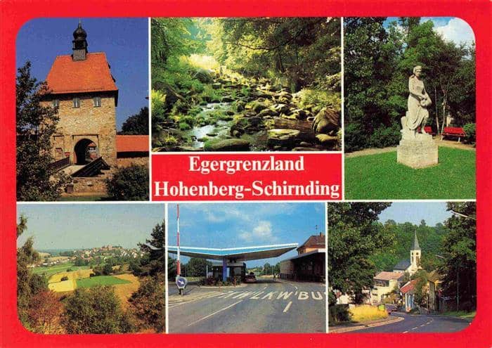 Schirnding Teilansichten Egergrenzland Natur Grenze Hauptstrasse Denkmal Statue – Ansichtskarte Schirnding