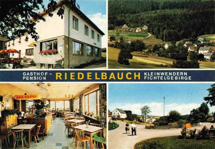 Kleinwendern Gasthof Pension Riedelbauch Gastraum Panorama Park – Ansichtskarte Bad Alexandersbad