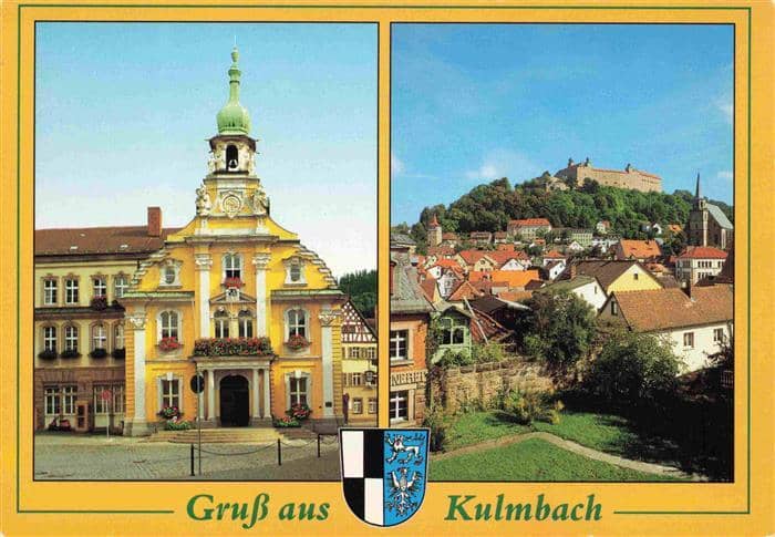 Kulmbach Bayern Rathaus und Plassenburg – Ansichtskarte Kulmbach