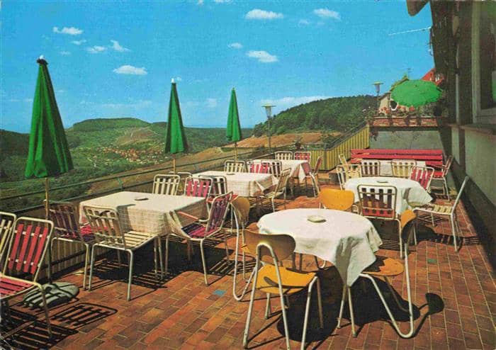 Breuningsweiler Hoehenrestaurant Café Kaefer Terrasse – Ansichtskarte Winnenden