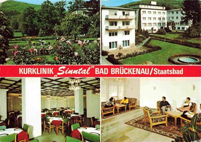 Bad Brueckenau Bayern Kurklinik Sinntal Gastraeume Park – Ansichtskarte Bad Brückenau