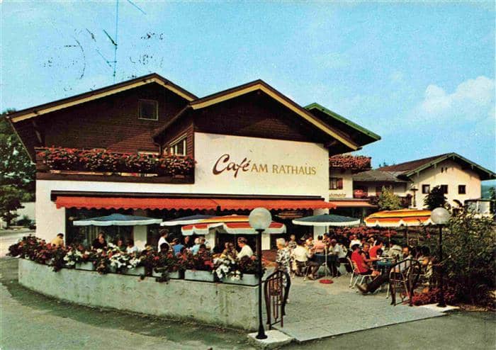 Inzell Traunstein Bayern Café am Rathaus Terrasse – Ansichtskarte Inzell