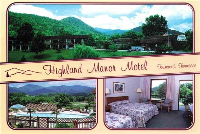 Townsend Tennessee Highland Manor Motel Swimming Pool – Ansichtskarte Townsend