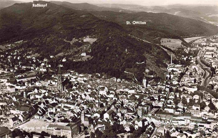 FREIBURG Breisgau BW Fliegeraufnahme mit Rosskopf und St Ottilien – Ansichtskarte Freiburg im Breisgau