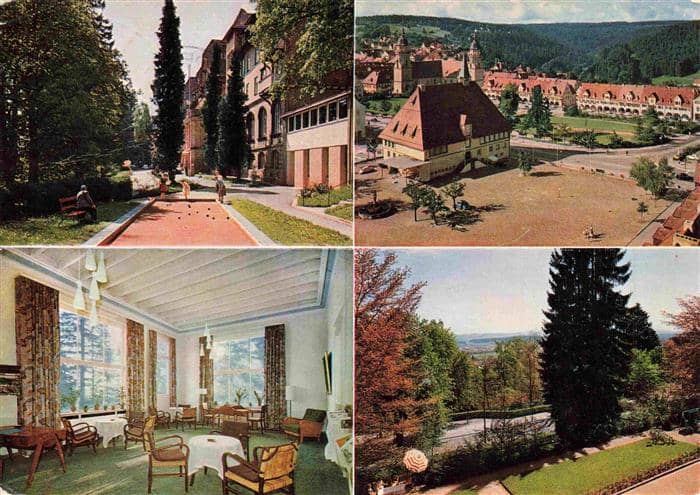 FREUDENSTADT BW Kurhaus Palmenwald Saal Park – Ansichtskarte Freudenstadt