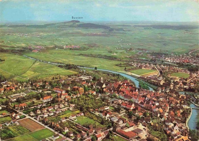 Riedlingen Donau Fliegeraufnahme mit Blick auf den Bussen – Ansichtskarte Riedlingen