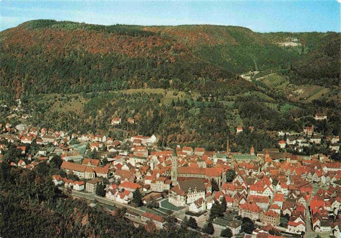 Bad Urach Fliegeraufnahme – Ansichtskarte Bad Urach