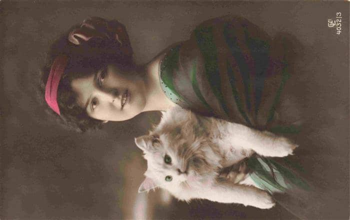 Foto GLCo Nr. 4032 Frau Katze Aarau – Ansichtskarte