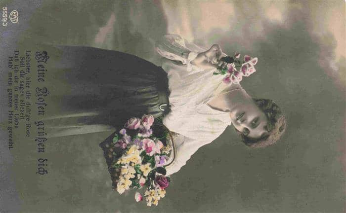 Foto EAS Nr. 5559-3 Frau Rosen Grüße – Ansichtskarte