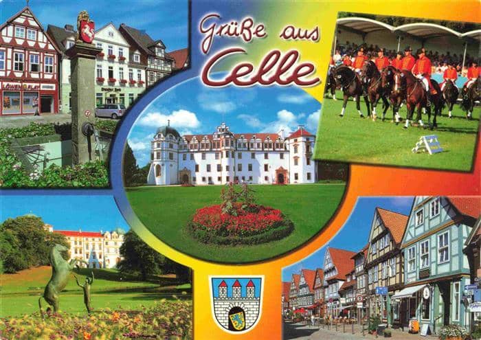 Celle  Niedersachsen Altstadt Residenz- und Fachwerkstadt Schloss Reiter-Quadril – Ansichtskarte Celle