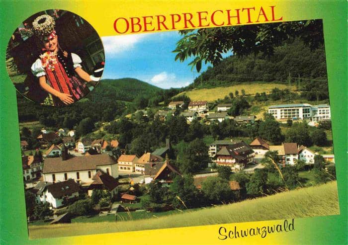 Oberprechtal Elzach Elztal BW Panorama Erholungsort Trachten Schwarzwald – Ansichtskarte Elzach