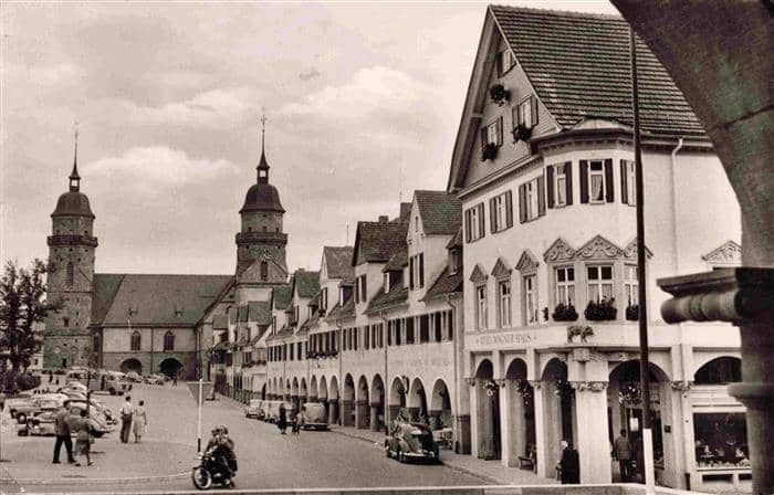 FREUDENSTADT BW Partie am unteren Marktplatz Kurort im Schwarzwald – Ansichtskarte Freudenstadt