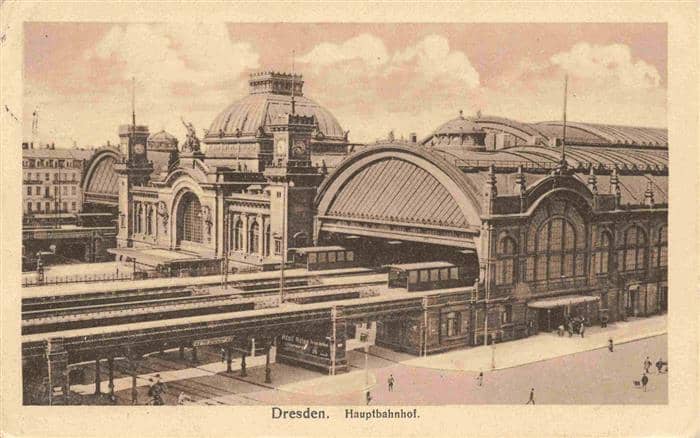 DRESDEN Elbe Hauptbahnhof Feldpost – Ansichtskarte Dresden Elbe