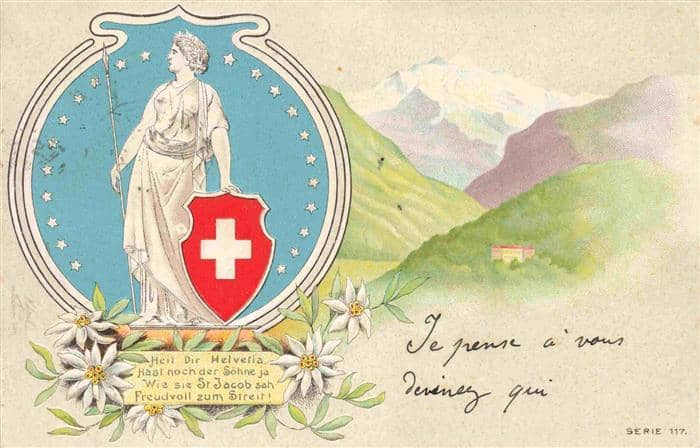 Helvetia Schweiz Serie 117 litho – Ansichtskarte