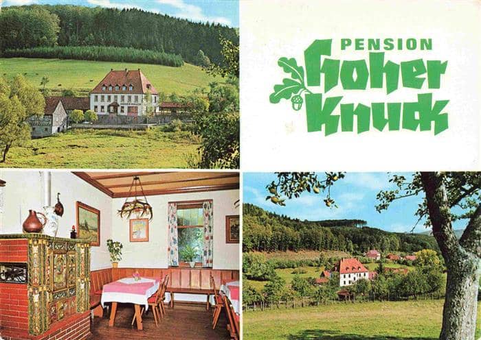 Lichtenau Spessart Pension Hoher Knuck Gastraum Panorama – Ansichtskarte Rothenbuch