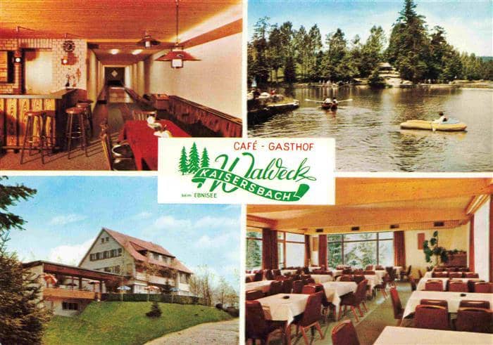 Kaisersbach  Welzheim Café Gasthof Waldeck beim Ebnisee Gastraum Kegelbahn – Ansichtskarte Kaisersbach