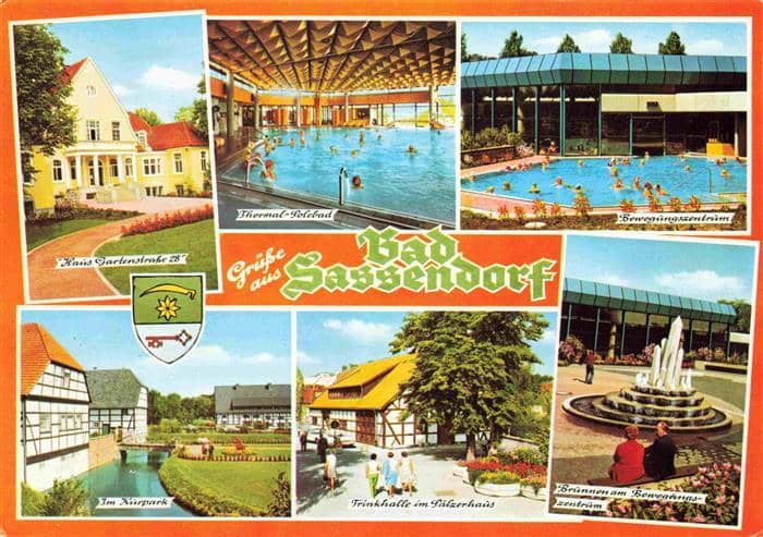 Bad Sassendorf Kurhaus Thermal-Solebad Bewegungszentrum Kurpark Trinkhalle Brunn – Ansichtskarte Bad Sassendorf