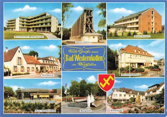 Bad Westernkotten Sanatorium Saline Haus Kurhaus Kurverwaltung Sole-Thermenbad K – Ansichtskarte Erwitte