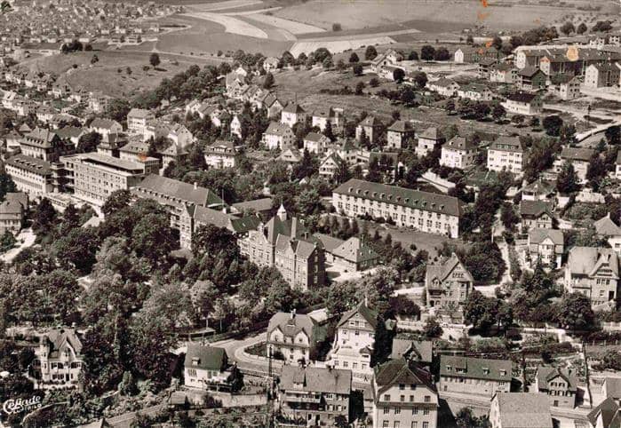 Heidenheim Brenz Fliegeraufnahme mit Krankenhaus – Ansichtskarte Heidenheim an der Brenz